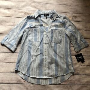 NWT By & By Striped Long Sleeve Button Down Shirt